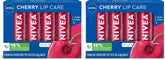 NIVEA Cherry Lip Care,Ruby Tinted Lip Balm Pack with Shea Butter,Nourishing Oils and Vitamin C & E,3-in-1 Moisture,Repair and Color,0.17 Oz Stick,(Pack of 8)