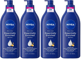 NIVEA Essentially Enriched Body Lotion for Very Dry Skin with Hyaluronic Acid,Almond Oil and Deep Nourishing Serum,72-Hour Body Moisturizer,16.9 Fl Oz Pump Bottle,(Pack of 4)