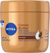 NIVEA Cocoa Butter Body Cream with Deep Nourishing Serum, Cocoa Butter Cream for Dry Skin, 16 Ounce Jar (Pack of 12)