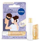 NIVEA Vanilla Biscuit Lip Balm, Nourishing Lip Care, Bridgerton Limited Edition Moisturizing Lip Balm with Shea Butter, 3-in-1 Moisture, Repair and Nourish, 0.17 Oz Stick