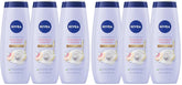 NIVEA Refreshing White Peach and Jasmine Body Wash with Nourishing Serum,Scented Body Wash for Women,Enriched with Provitamin B5 and Vitamin E,20 Fl Oz Bottle,(Pack of 6)