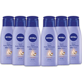 NIVEA Shea Nourish Body Lotion for Dry Skin with Hyaluronic Acid, Shea Butter and Deep Nourishing Serum, 48-Hour Body Moisturizer, 2.5 Fl Oz Bottle, Pack of 6
