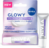 NIVEA Glowy-Lips, Vegan Lip Balm with Hyaluronic Acid, Vitamin E, and Magnolia Extract, Moisturizing-Lip Balm Instantly Boosts Natural Lip Glow, 0.35 Fl Oz Tube (Pack of 6)