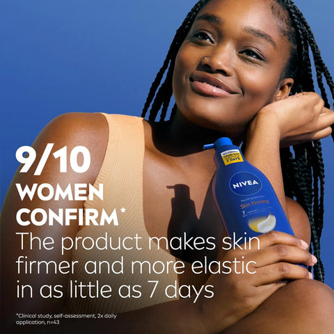 NIVEA Nourishing Hydration Skin Firming Body Lotion with Q10 and Vitamin C, 72-Hour Body Moisturizer for Dry to Very Dry Skin, 16.9 Fl Oz Pump Bottle (Pack of 12)