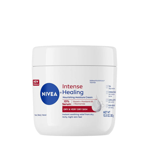 NIVEA Intense Healing Body Cream for Dry Skin with Glycerin, 13.5 Oz