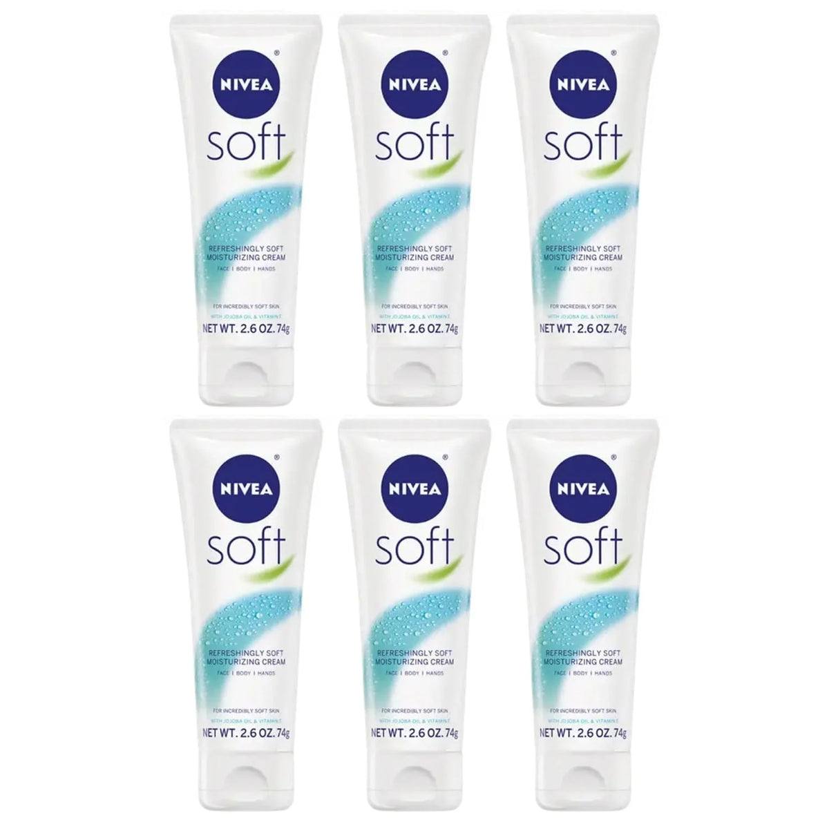 NIVEA Soft Moisturizing Creme 2.60 oz (Pack of 6)