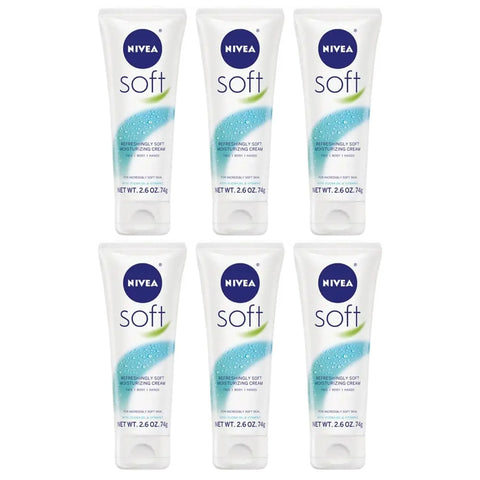 NIVEA Soft Moisturizing Creme 2.60 oz (Pack of 6)