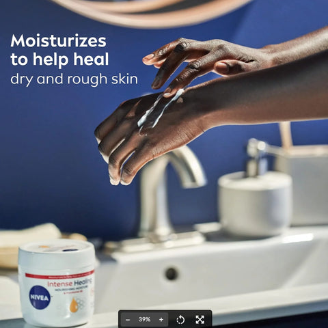 Nivea Intense Healing Body Cream for Dry Skin with Glycerin, Provitamin B5 & Niacinamide, 72-Hour Moisture, Non-Greasy, 13.5 oz Jar (Pack of 2)