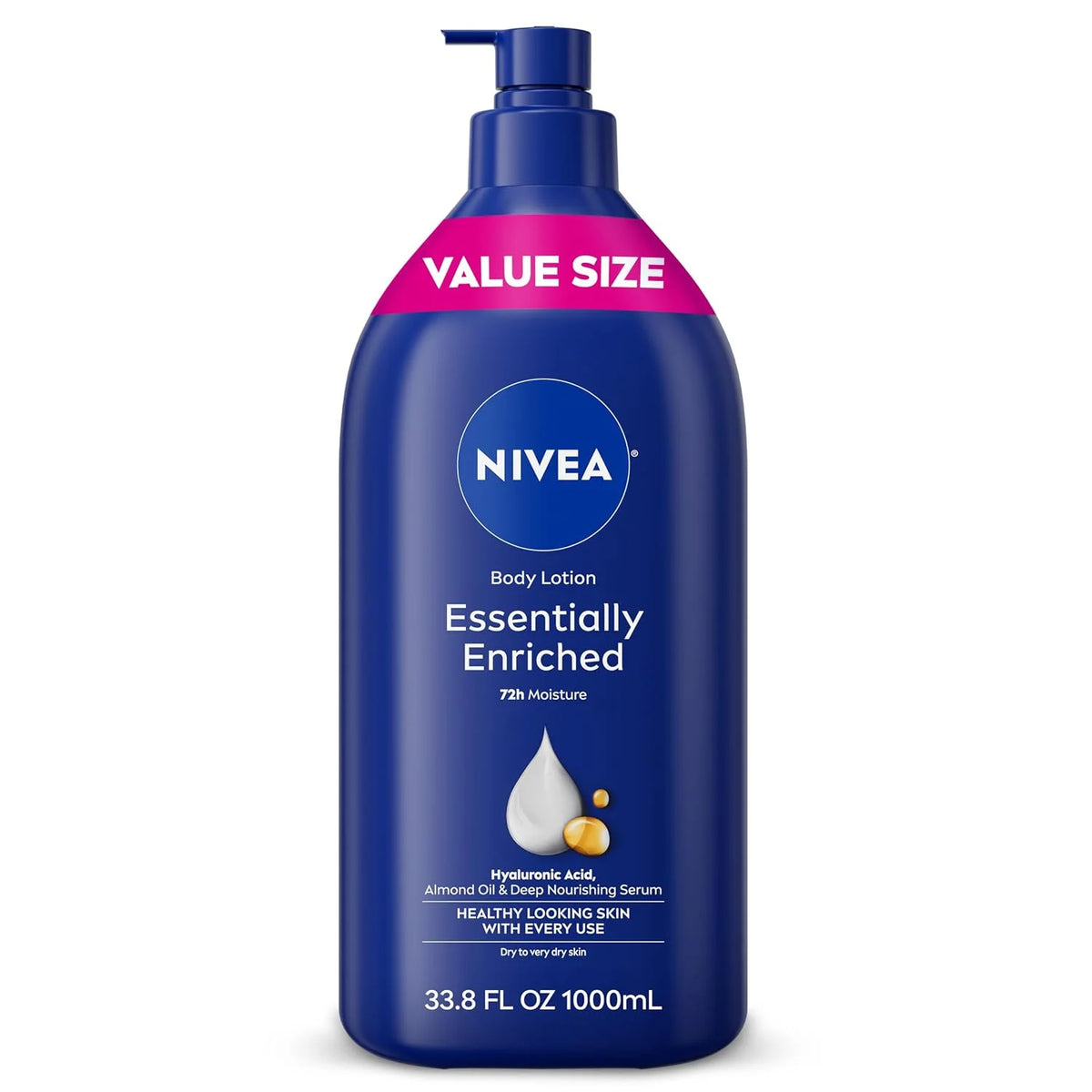 NIVEA Essentially Enriched Body Lotion Very Dry Skin, 33.8 Fl Oz Value Size