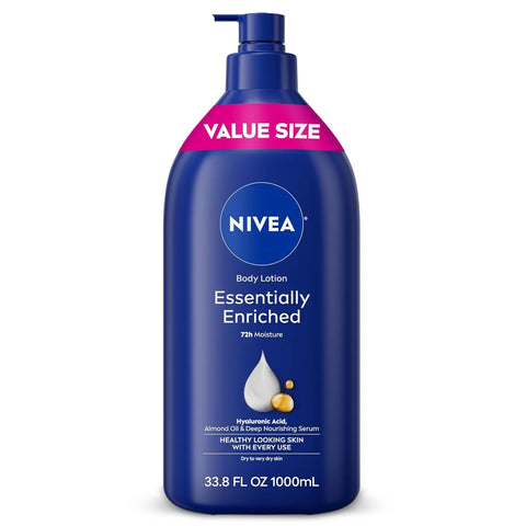 NIVEA Essentially Enriched Body Lotion Very Dry Skin, 33.8 Fl Oz Value Size