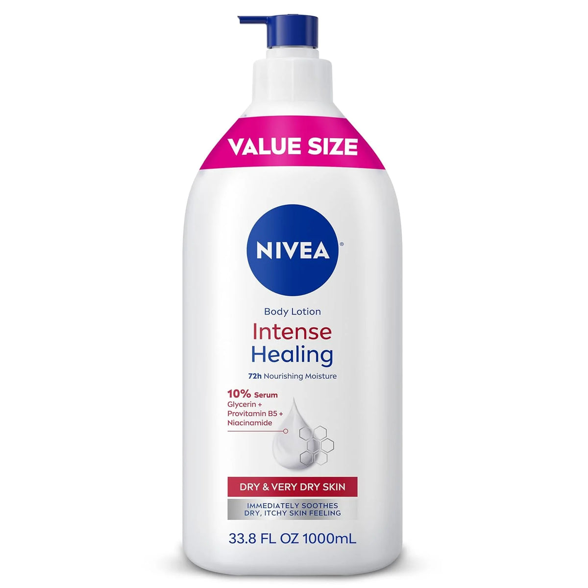 NIVEA Intense Healing Body Lotion Very Dry Itchy Skin, 33.8 Fl Oz Value