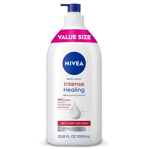 NIVEA Intense Healing Body Lotion Very Dry Itchy Skin, 33.8 Fl Oz Value