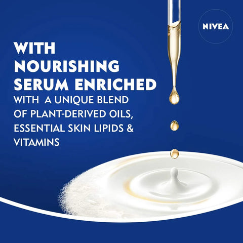 Nivea Pampering Cocoa and Shea Butter Body Wash with Nourishing Serum, Moisturizing Body Wash for Women, Enriched with Provitamin B5 and Vitamin E, 20 Fl Oz Bottle (Pack of 3)